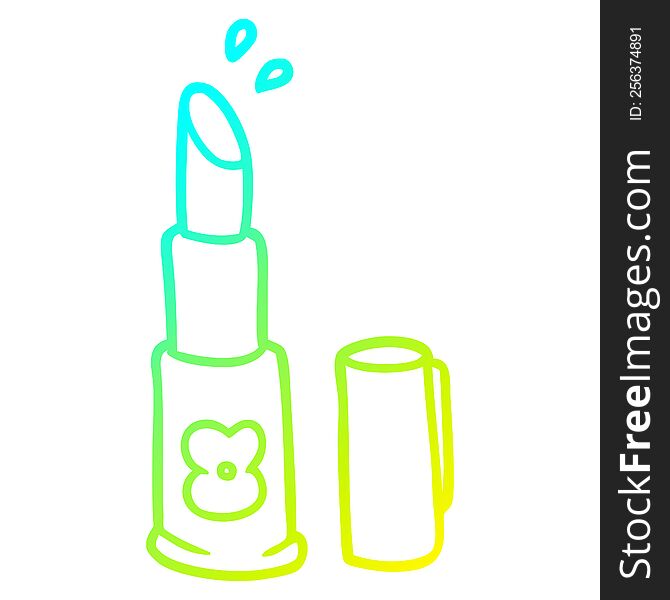 Cold Gradient Line Drawing Cartoon Lipstick