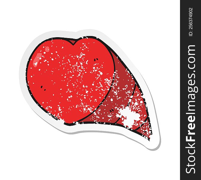Distressed Sticker Of A Cartoon Love Heart Symbol