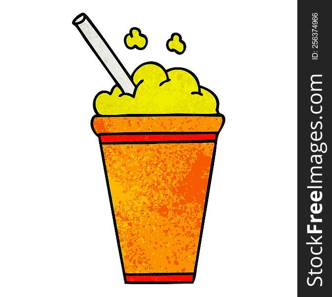 quirky hand drawn cartoon iced drink