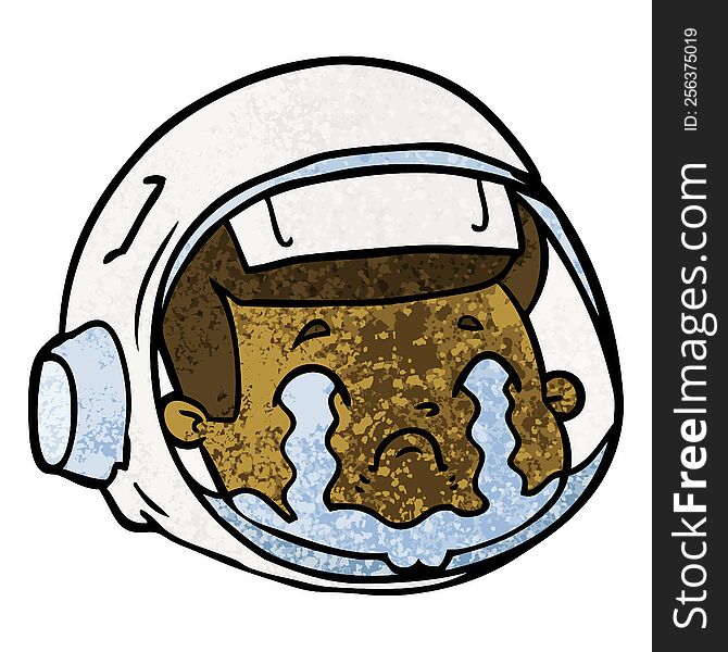 cartoon astronaut face crying. cartoon astronaut face crying