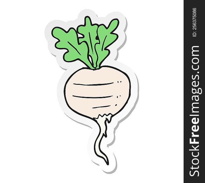 sticker of a cartoon turnip