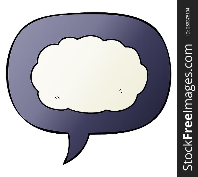 Cartoon Cloud And Speech Bubble In Smooth Gradient Style