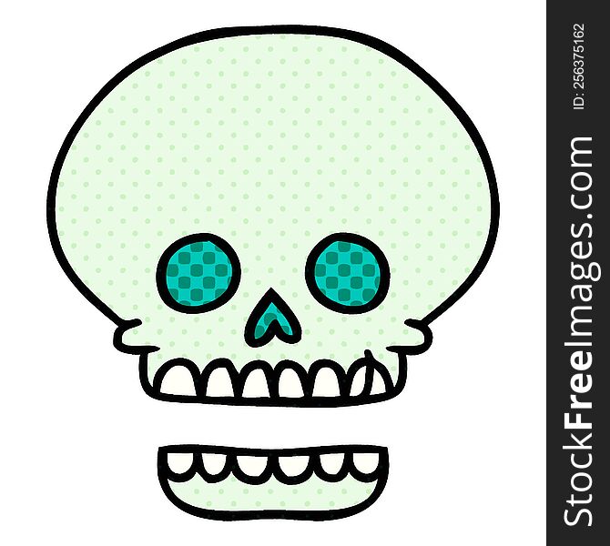 Cartoon Doodle Of A Skull Head