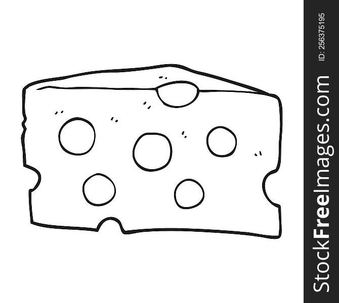 freehand drawn black and white cartoon cheese