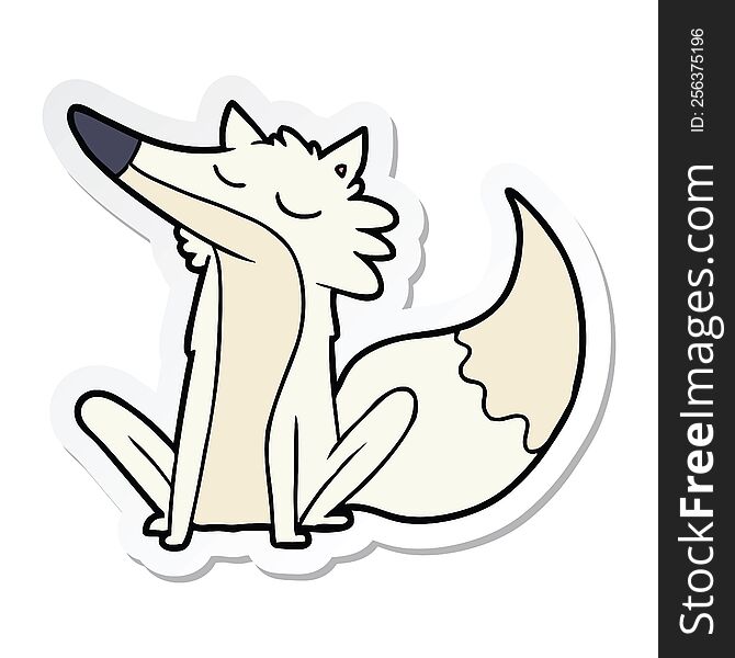 sticker of a cartoon wolf