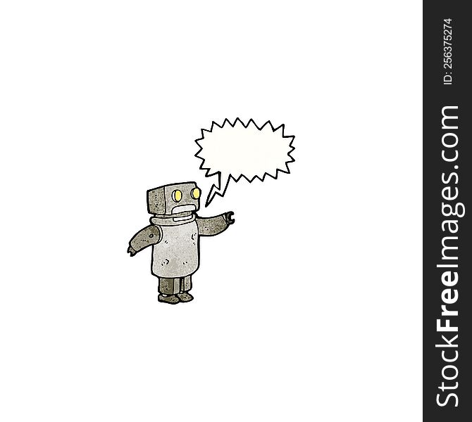 Cartoon Robot With Speech Bubble