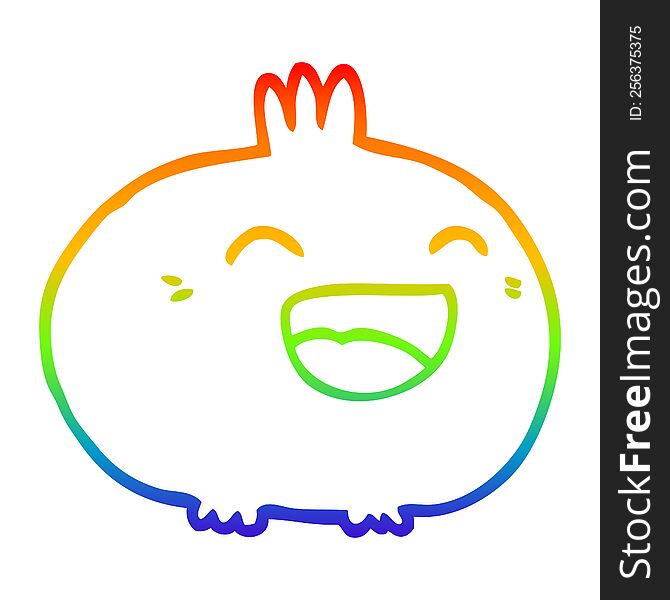 rainbow gradient line drawing of a cartoon happy root vegetable