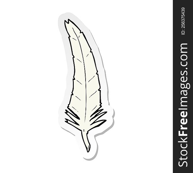 sticker of a cartoon feather