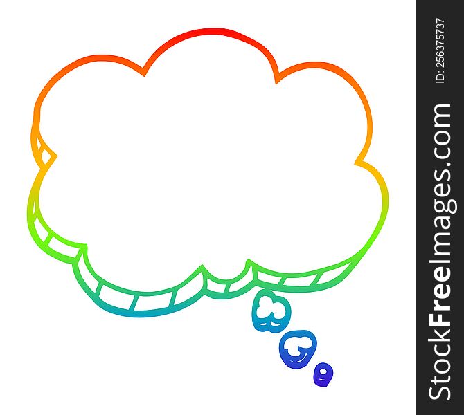 Rainbow Gradient Line Drawing Cartoon Expression Bubble