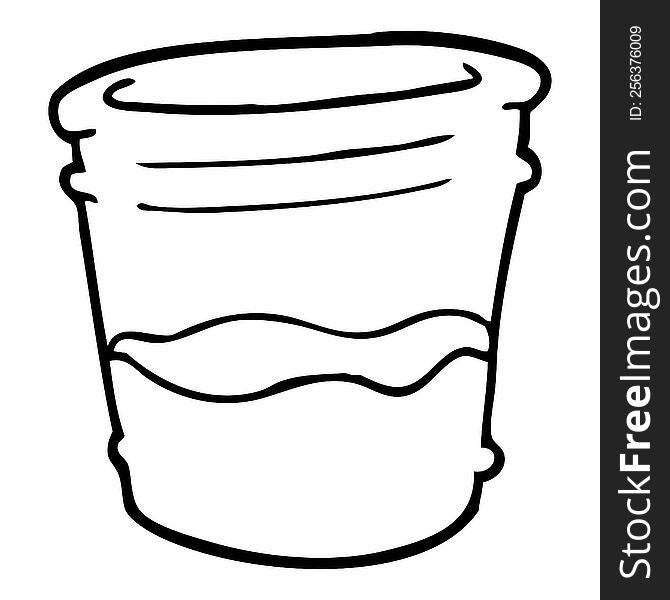 line drawing cartoon glass of drink