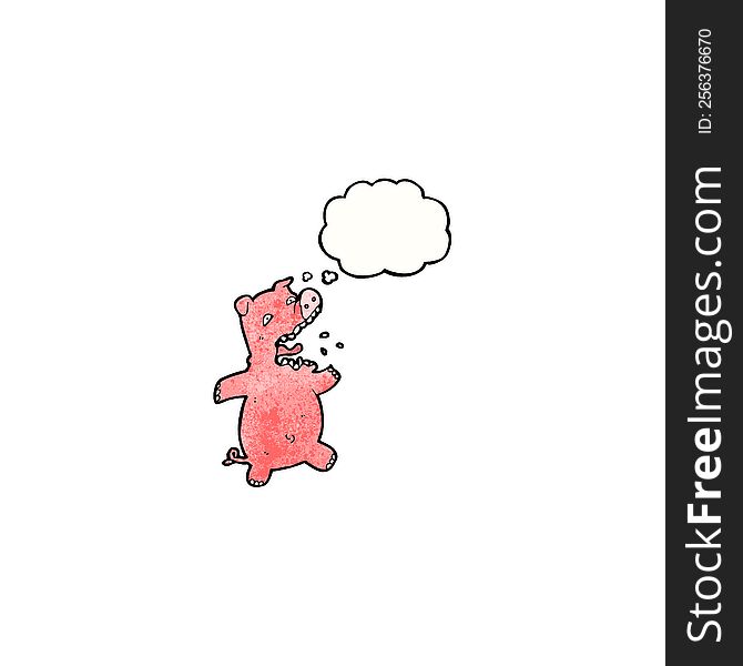 Cartoon Squealing Pig With Thought Bubble