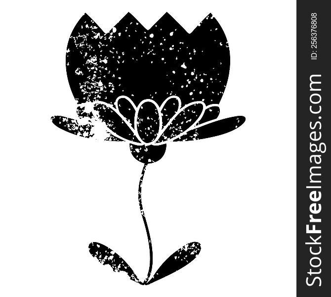 Distressed Symbol Flower