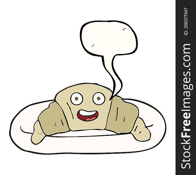 Speech Bubble Cartoon Croissant