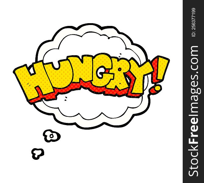 Thought Bubble Cartoon Hungry Text