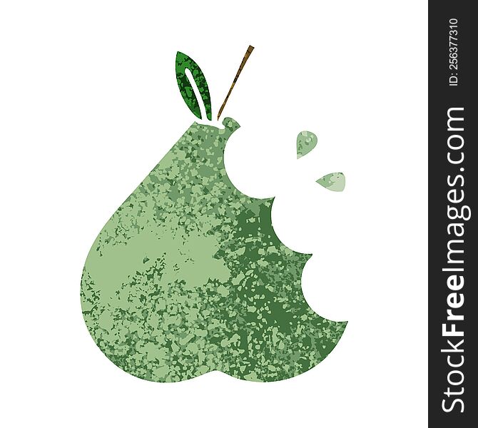 Retro Illustration Style Cartoon Green Pear