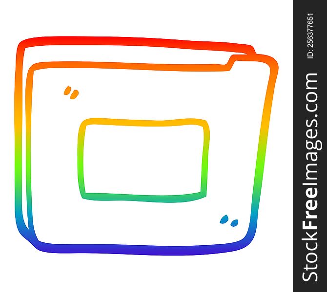 rainbow gradient line drawing of a cartoon business documents