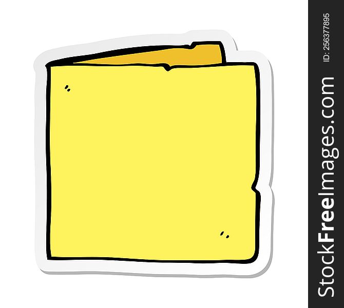 sticker of a cartoon blank card