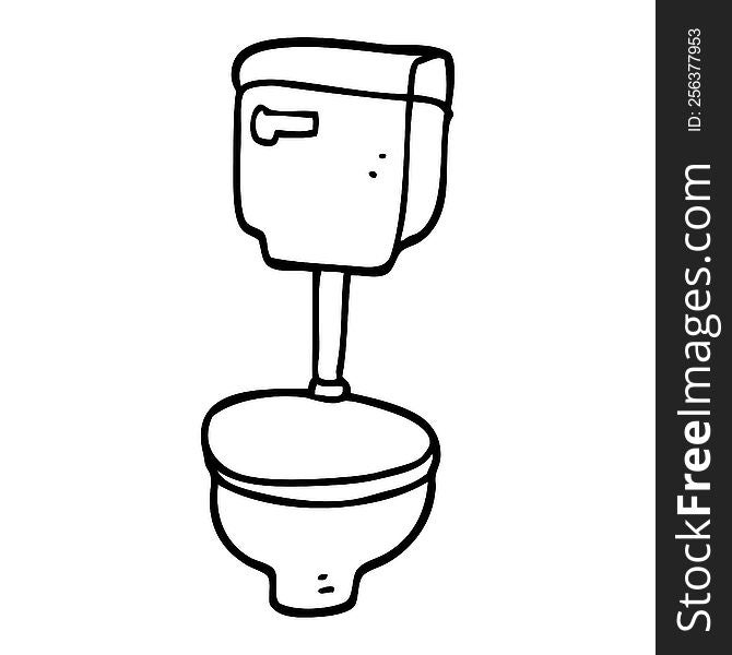 line drawing cartoon golden toilet
