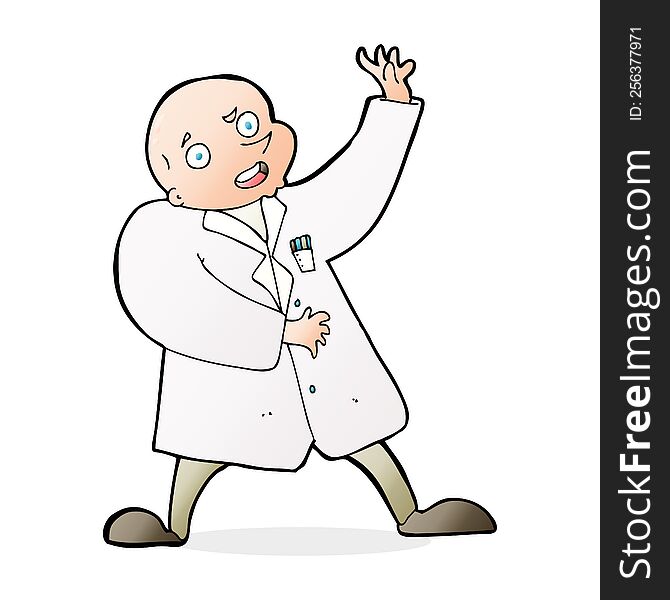 Cartoon Mad Scientist