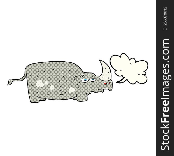 Comic Book Speech Bubble Cartoon Rhino