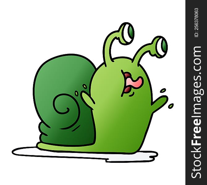 Gradient Cartoon Of A Slimy Snail
