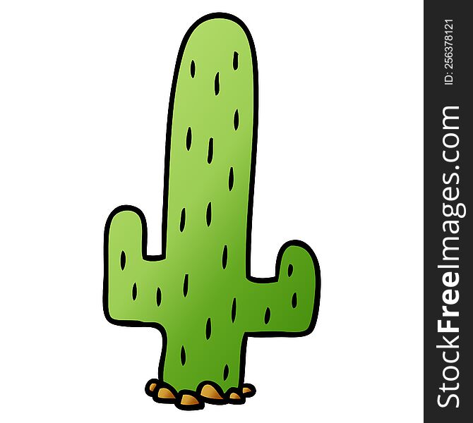 hand drawn gradient cartoon doodle of a cactus