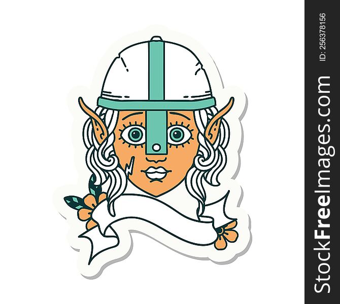 Elf Fighter Character Face Sticker