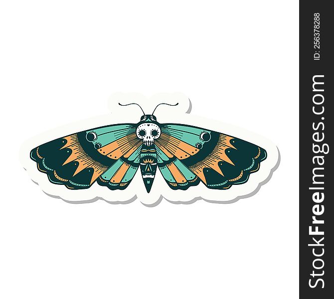 Tattoo Style Sticker Of A Deaths Head Moth