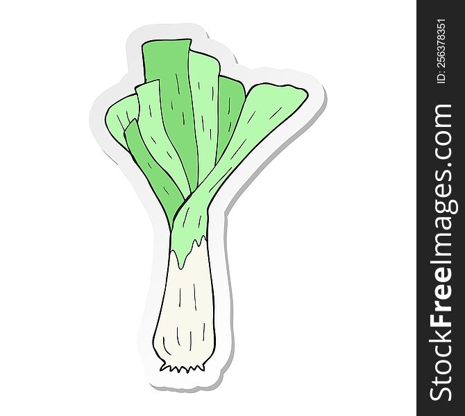 Sticker Of A Cartoon Leek