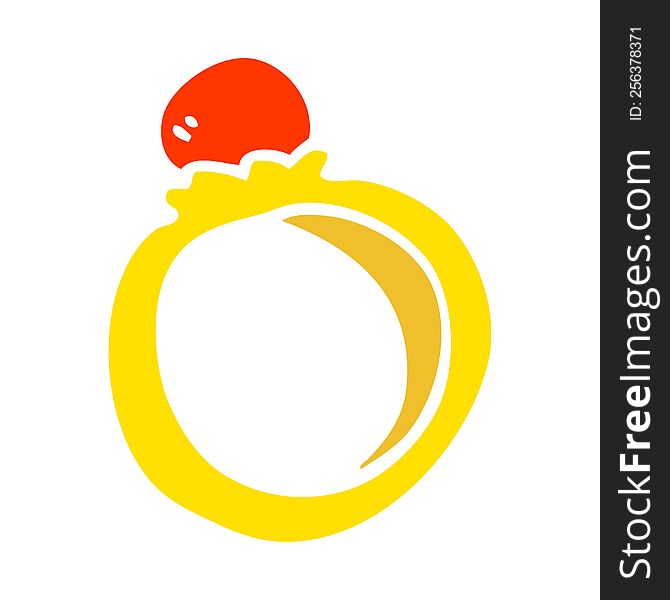 flat color illustration cartoon engagement ring