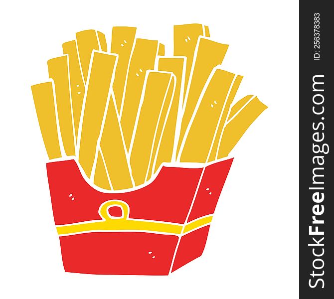 flat color style cartoon fries