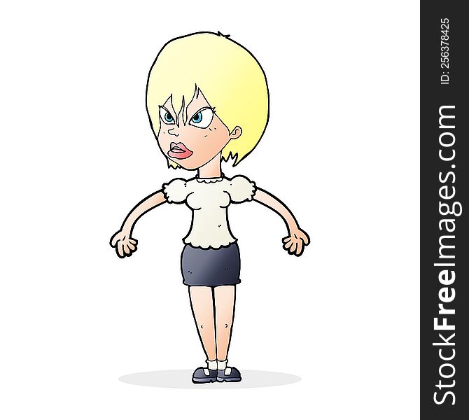 Cartoon Annoyed Woman