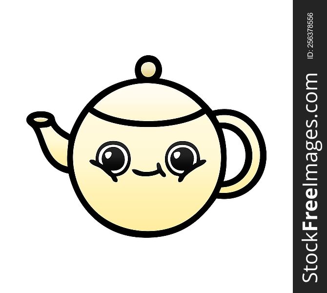 Gradient Shaded Cartoon Tea Pot
