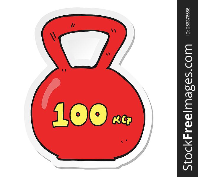 Sticker Of A Cartoon 100kg Kettle Bell Weight