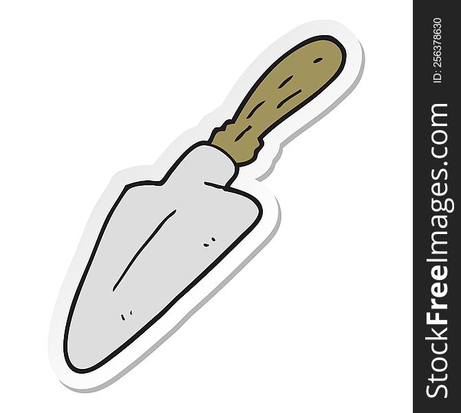 sticker of a cartoon trowel