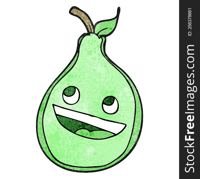 freehand drawn texture cartoon pear