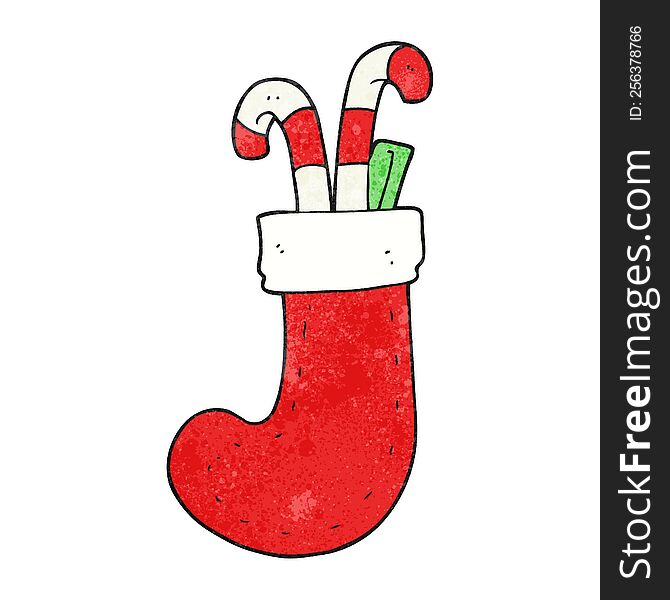 Textured Cartoon Christmas Stocking