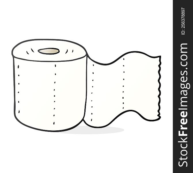 freehand drawn cartoon toilet paper