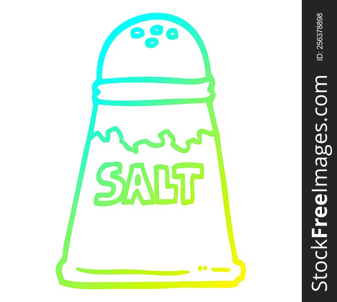 cold gradient line drawing cartoon salt shaker