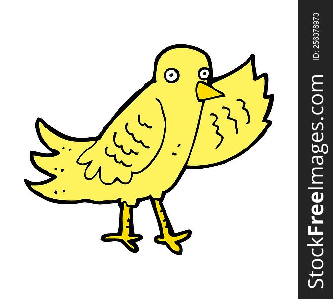 Cartoon Waving Bird