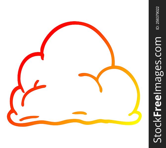 warm gradient line drawing cartoon fluffy white clouds