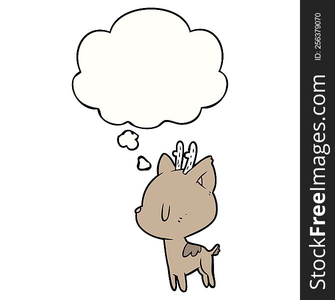 Cartoon Deer And Thought Bubble