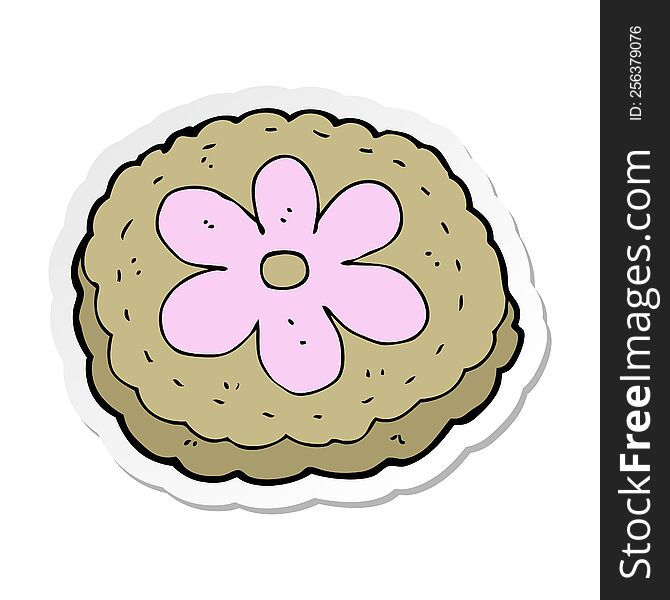 Sticker Of A Cartoon Baked Biscuit