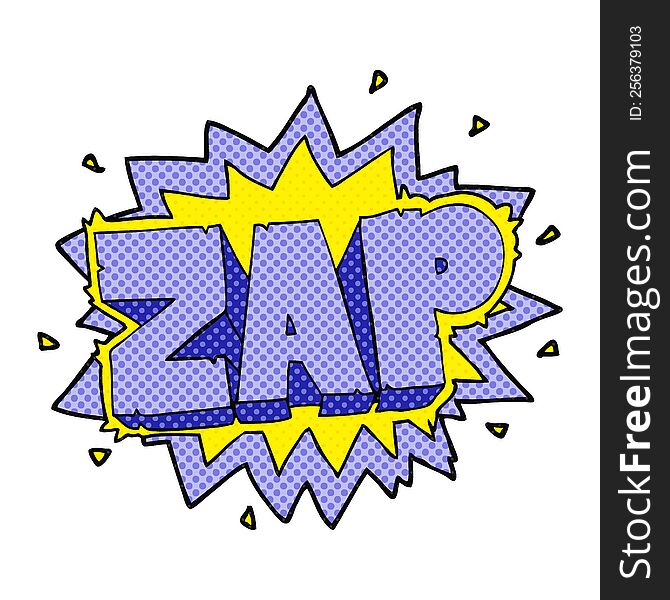 happy freehand comic book style cartoon zap explosion sign