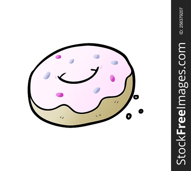 cartoon donut with sprinkles. cartoon donut with sprinkles