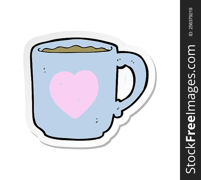 Sticker Of A Cartoon Coffee Mug