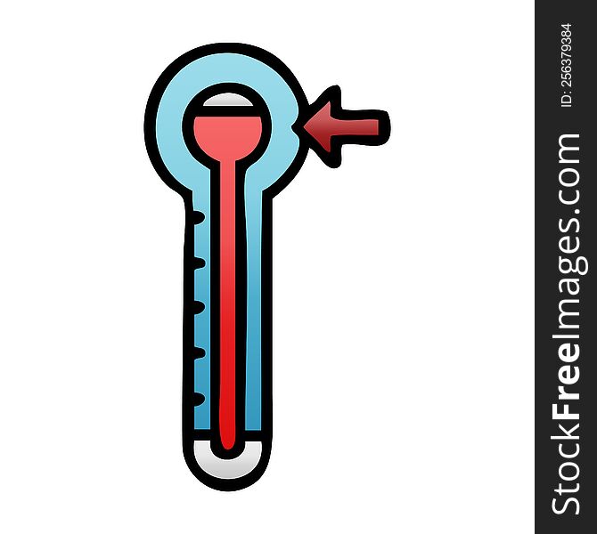 gradient shaded cartoon of a glass thermometer