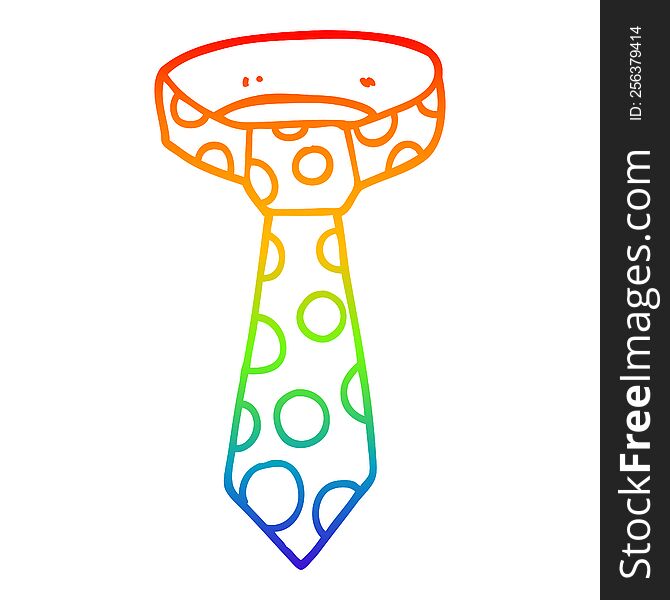 Rainbow Gradient Line Drawing Cartoon Loud Tie