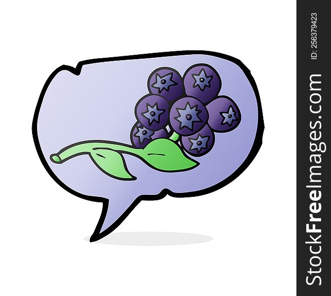 Speech Bubble Cartoon Blueberries