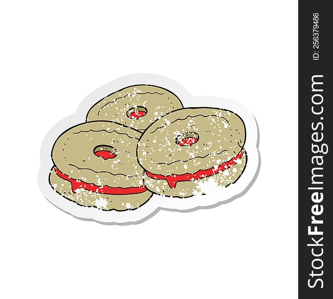 retro distressed sticker of a cartoon biscuits